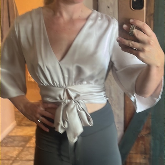 Zara Cream Silk Blouse - Picture 8 of 8